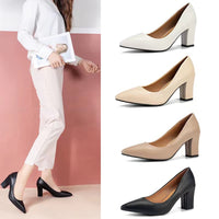 CLASSIC POINTED BLOCK HEEL PUMPS