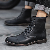 HERITAGE LACE-UP LEATHER BOOTS