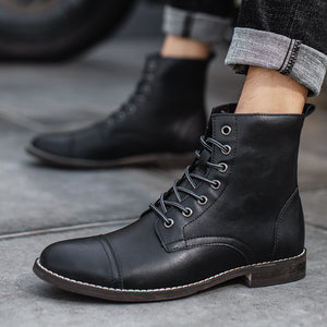 HERITAGE LACE-UP LEATHER BOOTS