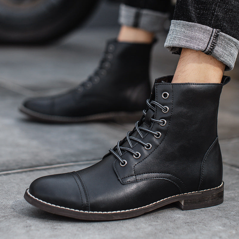 HERITAGE LACE-UP LEATHER BOOTS