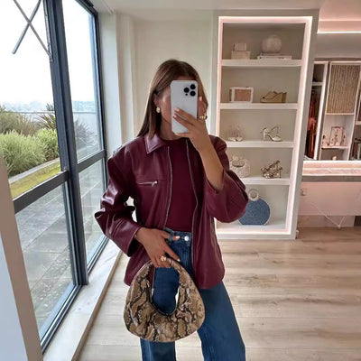 WINE SHOT LEATHER JACKET