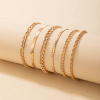 CHAIN GANG STACK — 6-PIECE GOLD BRACELET SET