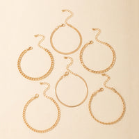 CHAIN GANG STACK — 6-PIECE GOLD BRACELET SET