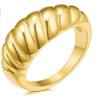 HEAVYWEIGHT GOLD RING — DOME & TWIST DUO