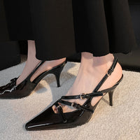 POINTED SLINGBACK STRAP HEELS