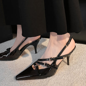 POINTED SLINGBACK STRAP HEELS