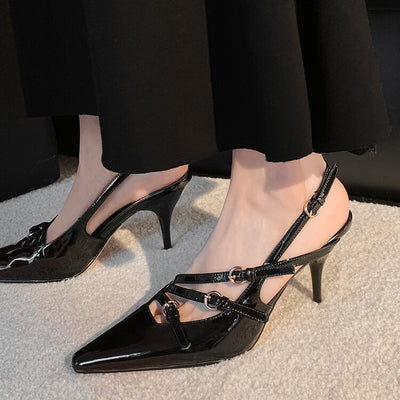 POINTED SLINGBACK STRAP HEELS
