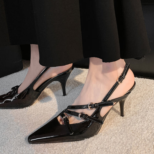 POINTED SLINGBACK STRAP HEELS