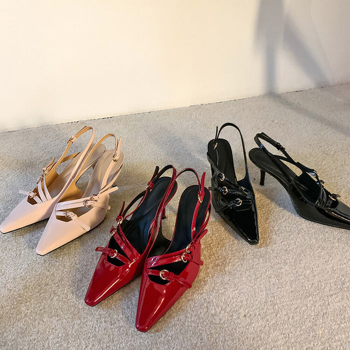 POINTED SLINGBACK STRAP HEELS