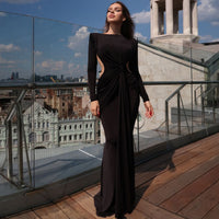 DRAPED KNOT MAXI GOWN