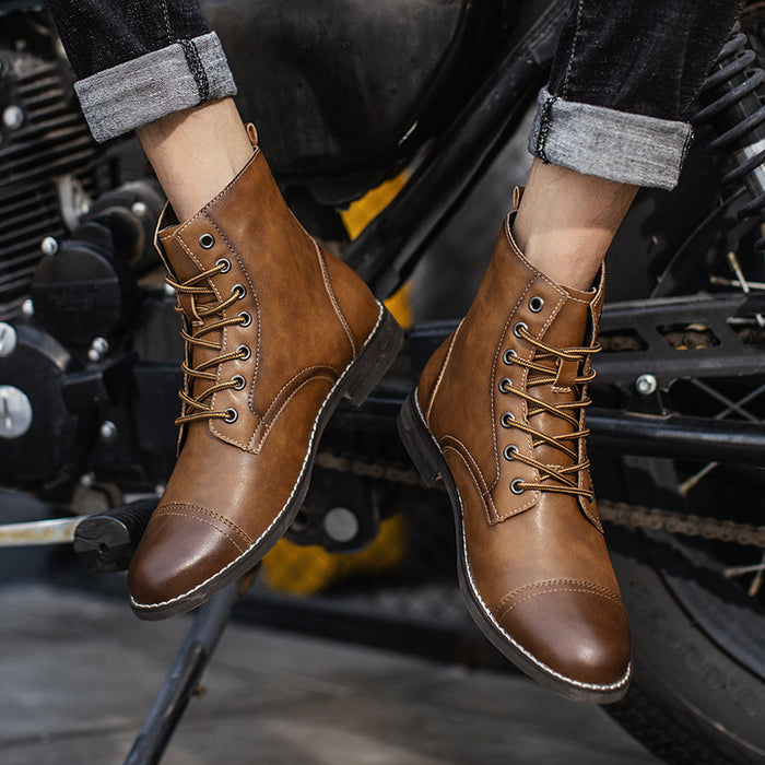 HERITAGE LACE-UP LEATHER BOOTS