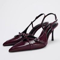 CRISSCROSS SLINGBACK STILETTO PUMPS