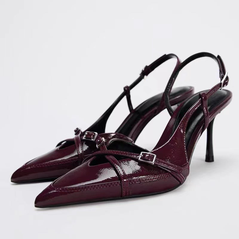 CRISSCROSS SLINGBACK STILETTO PUMPS