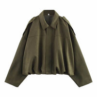 BUBBLE HEM SUEDE BOMBER