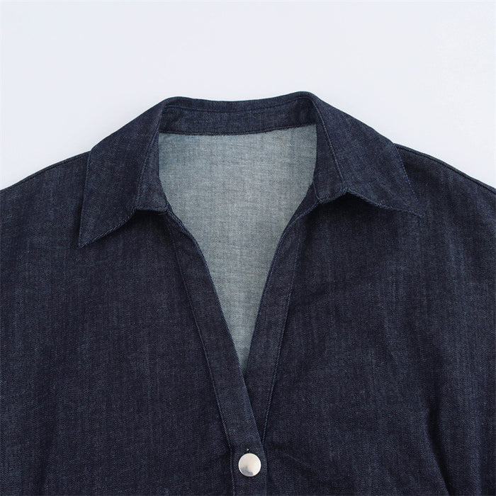 RUCHED INDIGO MIDI DRESS