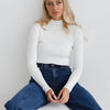 CONTOUR RIBBED MOCK PULLOVER