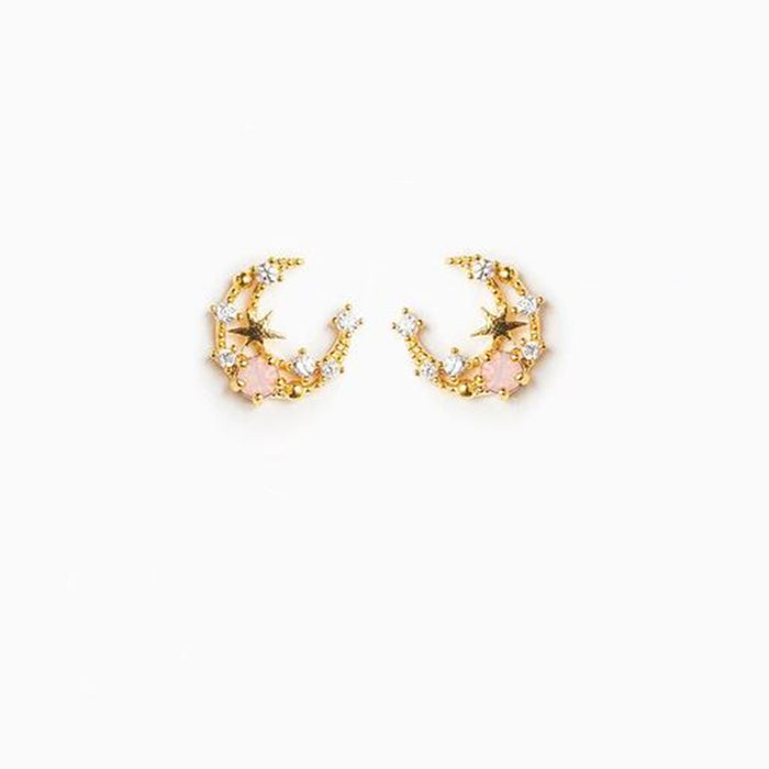 NIGHT CYCLE EARRINGS — MOON, STAR & SATURN DROP