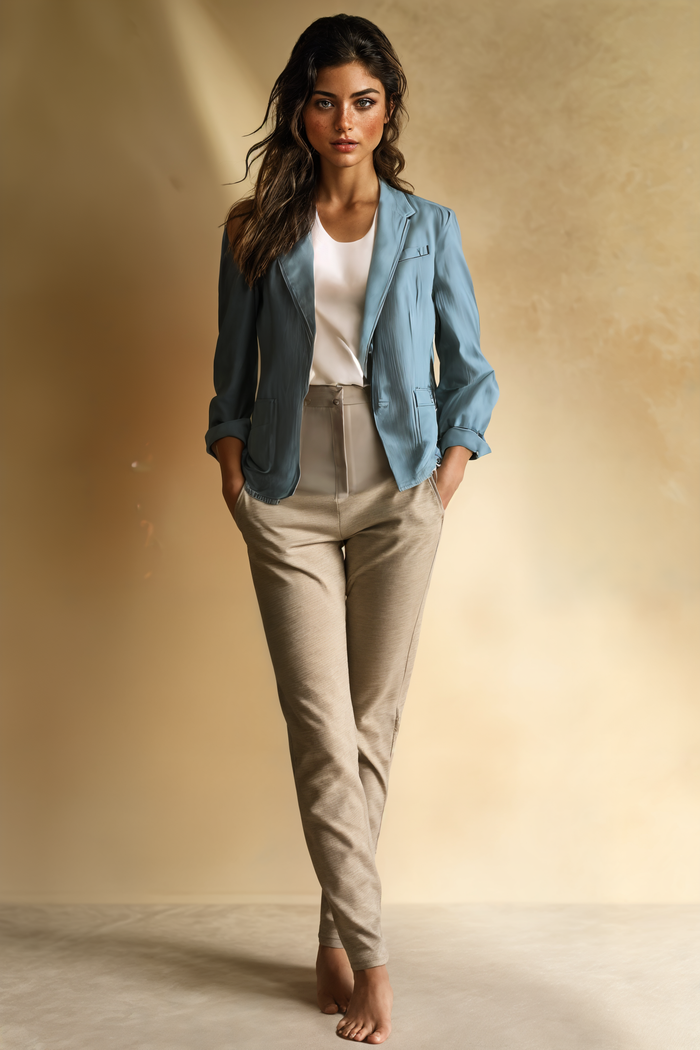 WASHED LINEN UNSTRUCTURED BLAZER