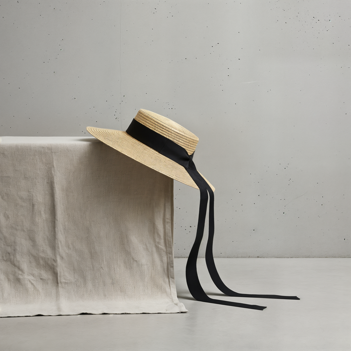 WIDE BRIM STRAW BOATER HAT
