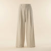 PLEATED LINEN WIDE-LEG TROUSER