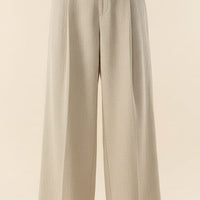 PLEATED LINEN WIDE-LEG TROUSER