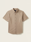 TAUPE OXFORD SHORT-SLEEVE SHIRT