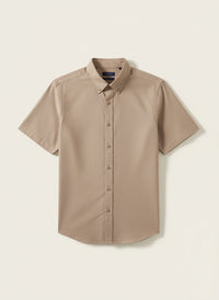 TAUPE OXFORD SHORT-SLEEVE SHIRT