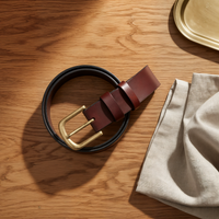 OXBLOOD BRASS PIN BELT