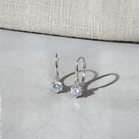 SIX-PRONG MOISSANITE DROP EARRINGS