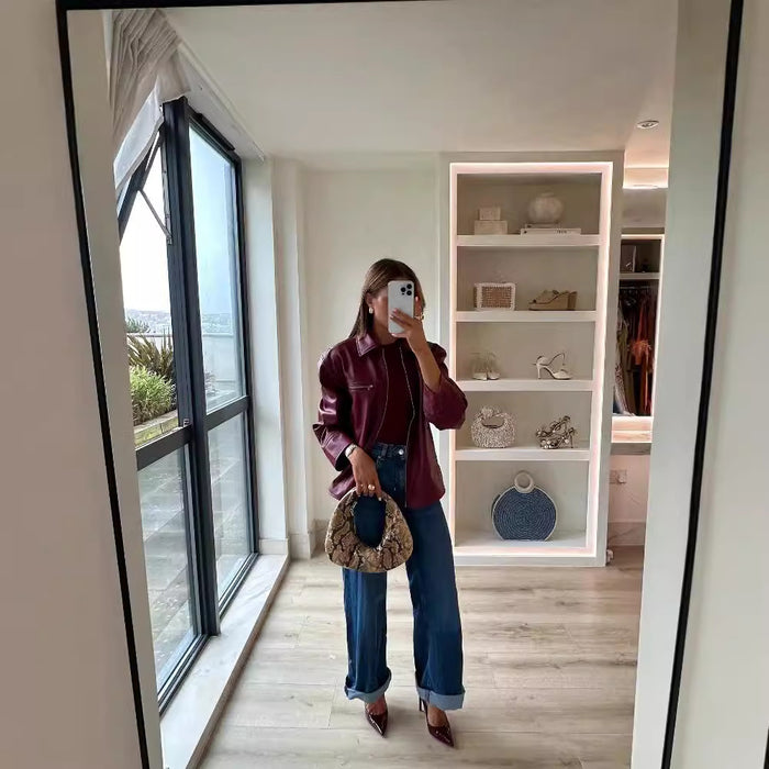 WINE SHOT LEATHER JACKET