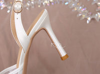 PEARL LACE BRIDAL SLINGBACK HEELS