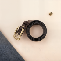 FULL-GRAIN BRASS PIN BELT