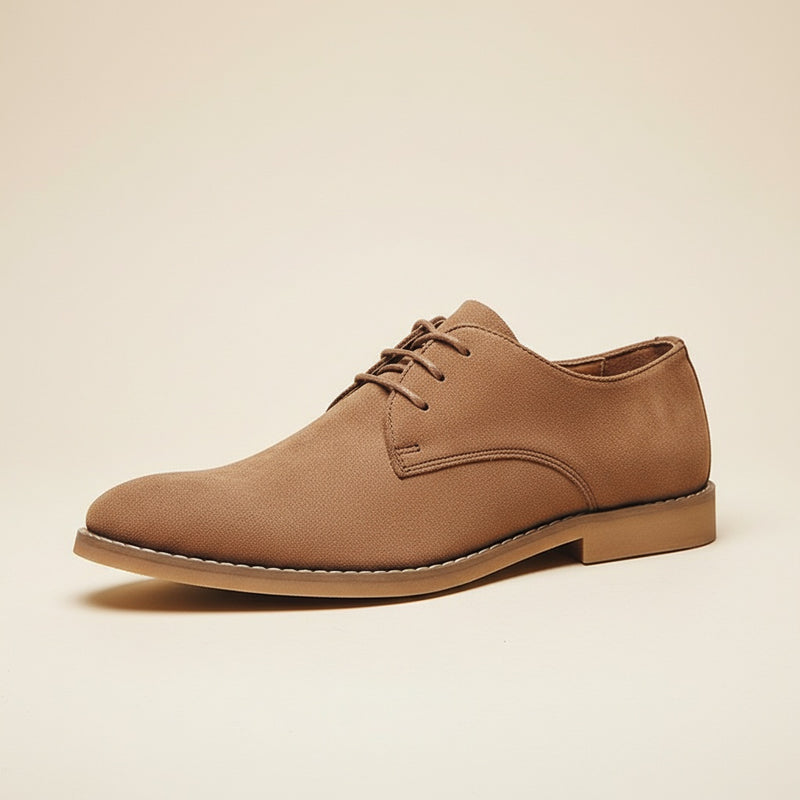 CAMEL SUEDE DERBY SHOE