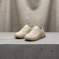 WHITE LEATHER PLATFORM COURT SNEAKER