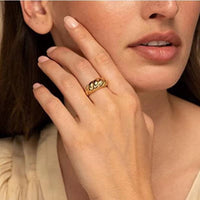 HEAVYWEIGHT GOLD RING — DOME & TWIST DUO