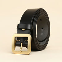 POLISHED BLACK LEATHER DRESS BELT