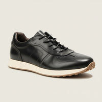 WASHED BLACK LEATHER RUNNER