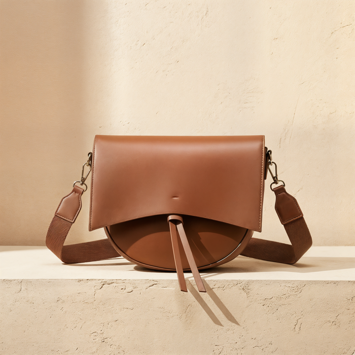 CAMEL FLAP CROSSBODY BAG