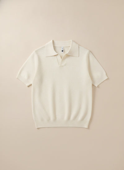 WAFFLE KNIT JOHNNY POLO