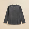 CHARCOAL COTTON HENLEY LONG SLEEVE