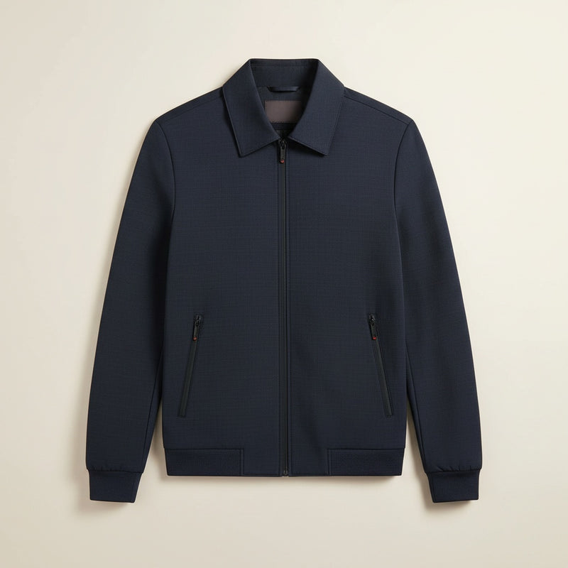 NAVY HARRINGTON ZIP JACKET