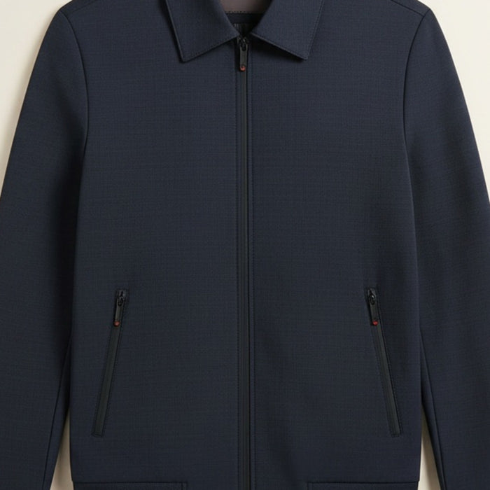 NAVY HARRINGTON ZIP JACKET