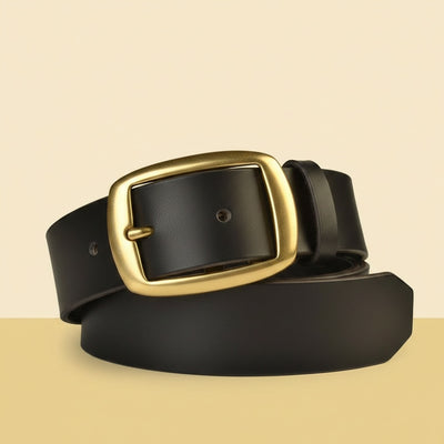 ITALIAN LEATHER BRASS PIN BELT