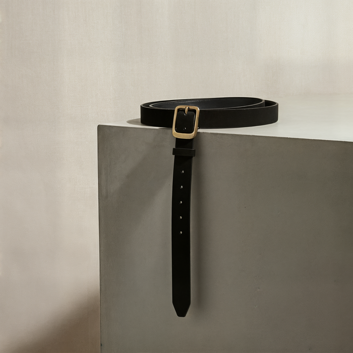 WRAPPED SUEDE BELT BRASS BUCKLE