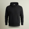 MERINO HOODED PULLOVER IN BLACK