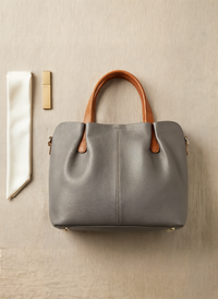 PEBBLED LEATHER TOP-HANDLE TOTE