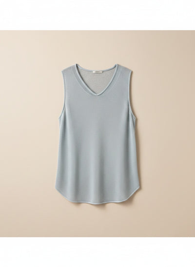 OPEN-KNIT SLEEVELESS LAYERING TANK
