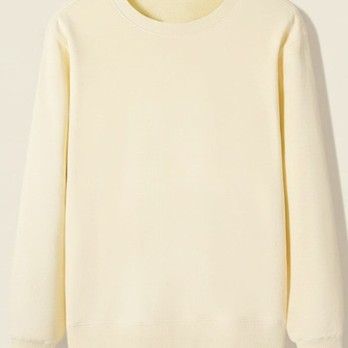 IVORY LOOPBACK CREWNECK SWEATSHIRT