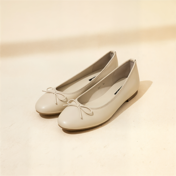 SQUARE TOE BOW BALLET FLAT