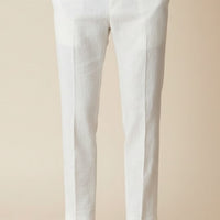 IVORY LINEN CROPPED TROUSER